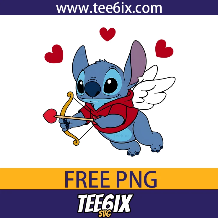 <p>  Meet the adorable Stitch with wings and a heart‑arrow!  </p>