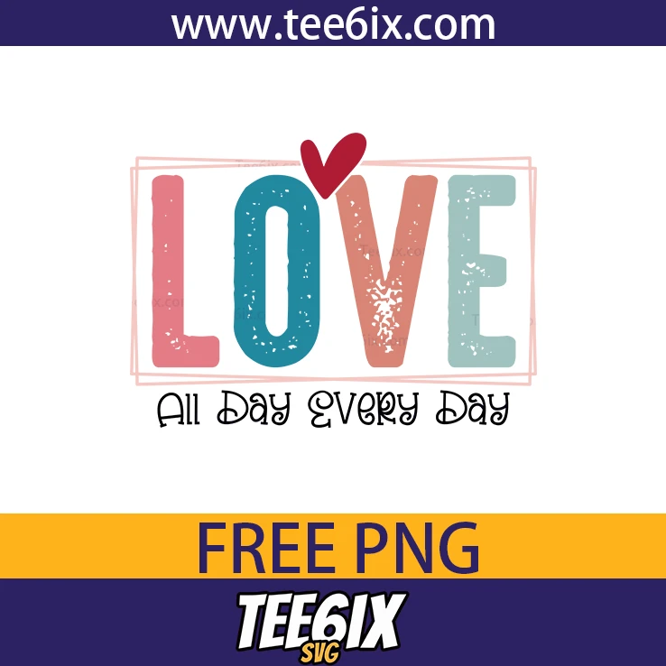 <p> ✨ Meet the vibrant “Love all day every day” typography design that spreads inspiration!</p>