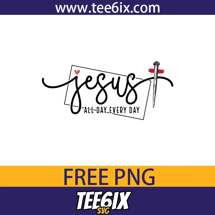 <p>  Bring inspiration to life with our bold <strong>Jesus all-day every day</strong> design!  </p>