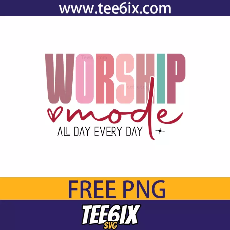 <p>✨ Get inspired with our vibrant 'Worship mode all day every day' design!  </p>
