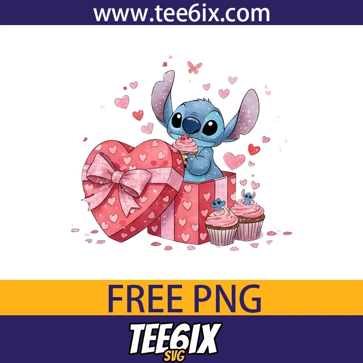 <p>  Meet the adorable Stitch enjoying cupcakes – a cute