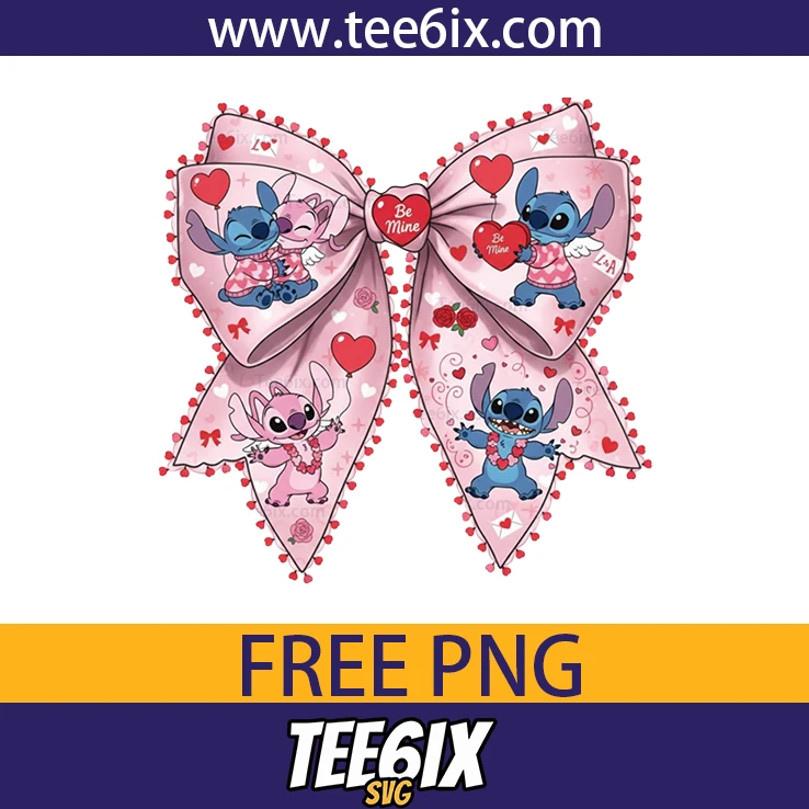 <p> ✨ Meet the adorable Stitch design – a cute cartoon bow perfect for Valentine’s Day!  </p>