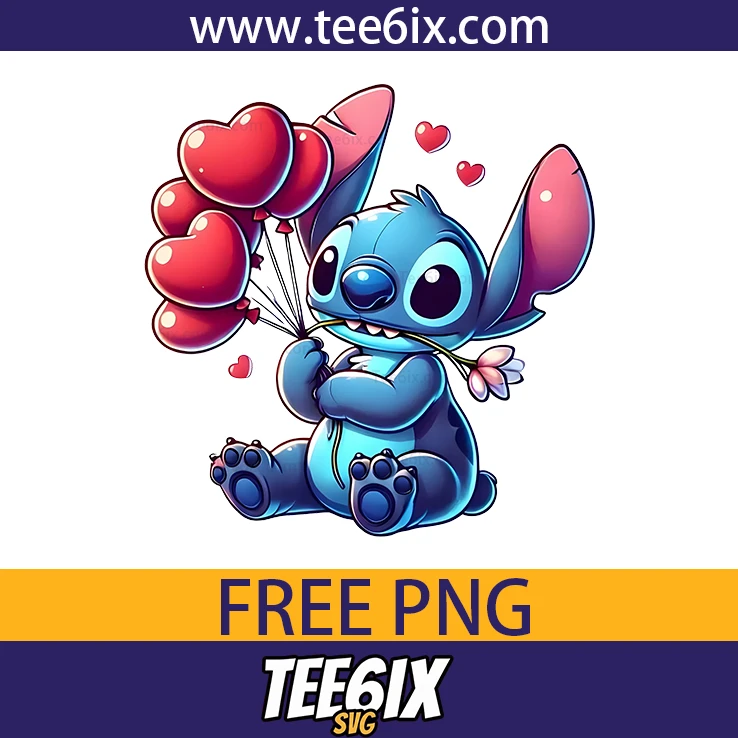 <p>  Meet the adorable Stitch floating on heart balloons!  </p>