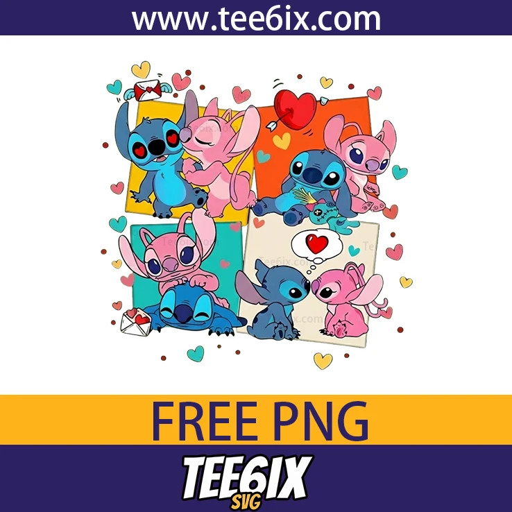 <p>  Meet the adorable cartoon Stitch & Angel crew – a burst of cuteness!  </p>