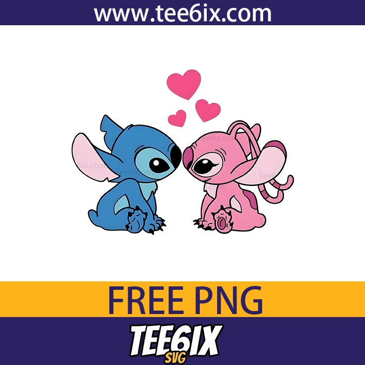 <p>  Meet the adorable duo! Cute Stitch cartoon design ready to brighten your creations!  </p>