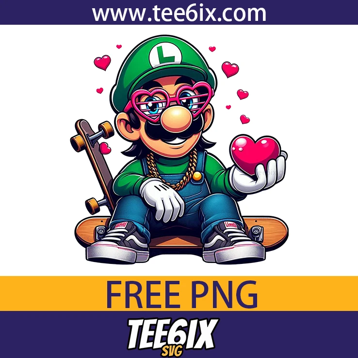 <p>  Skate into cuteness with Luigi on a skateboard!  </p>