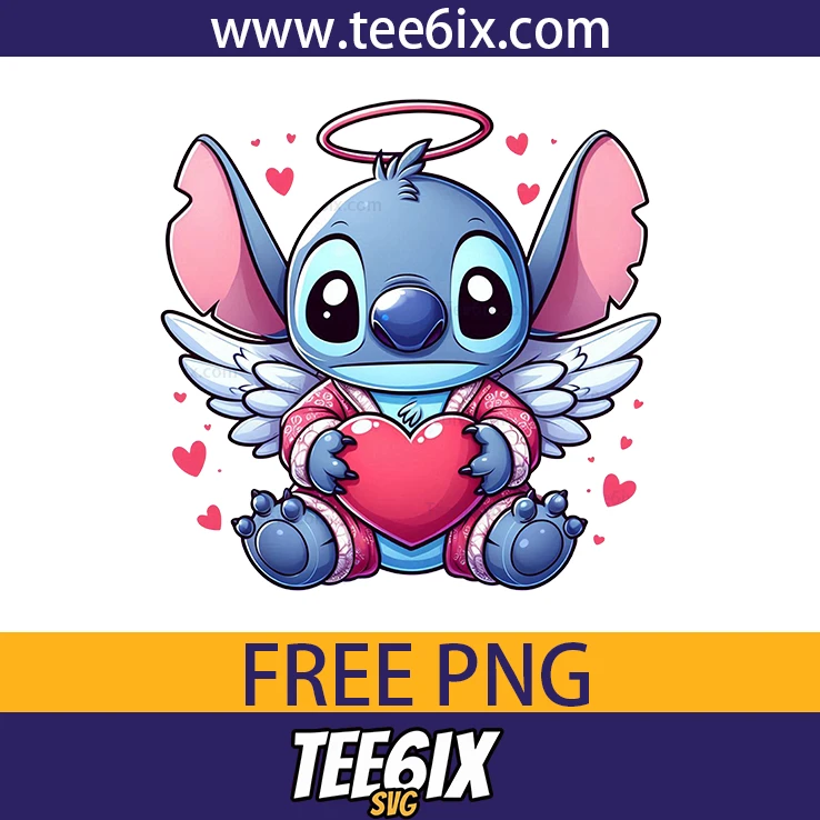 <p>  Meet the adorable winged Stitch with a halo and heart!  </p>