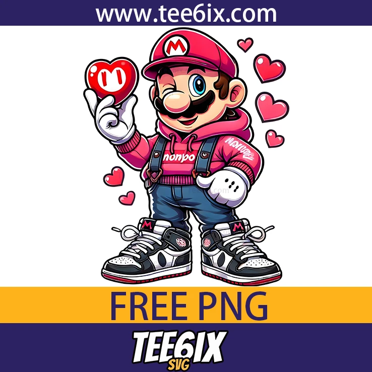 <p>  Meet the adorable Mario holding a heart of love!  </p>