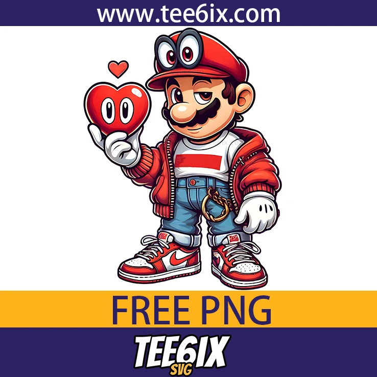 <p>  Meet the adorable Mario holding a heart – cuteness overload!  </p>