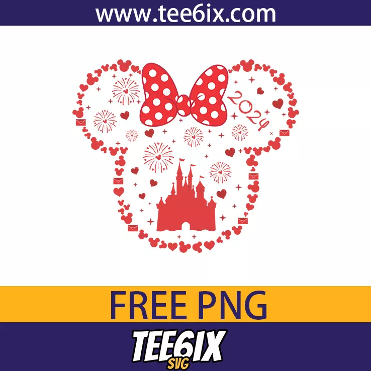 <p> ✨ Meet the adorable red Minnie mouse silhouette bursting with love and fireworks!  </p>