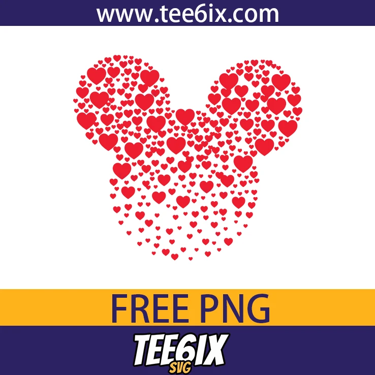 <p>  Meet the adorable Mickey mouse made of red hearts!  </p>