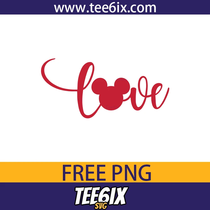 <p> ✨ Meet the adorable red cursive 'Love' design with Mickey ears – perfect for spreading Love!  </p>