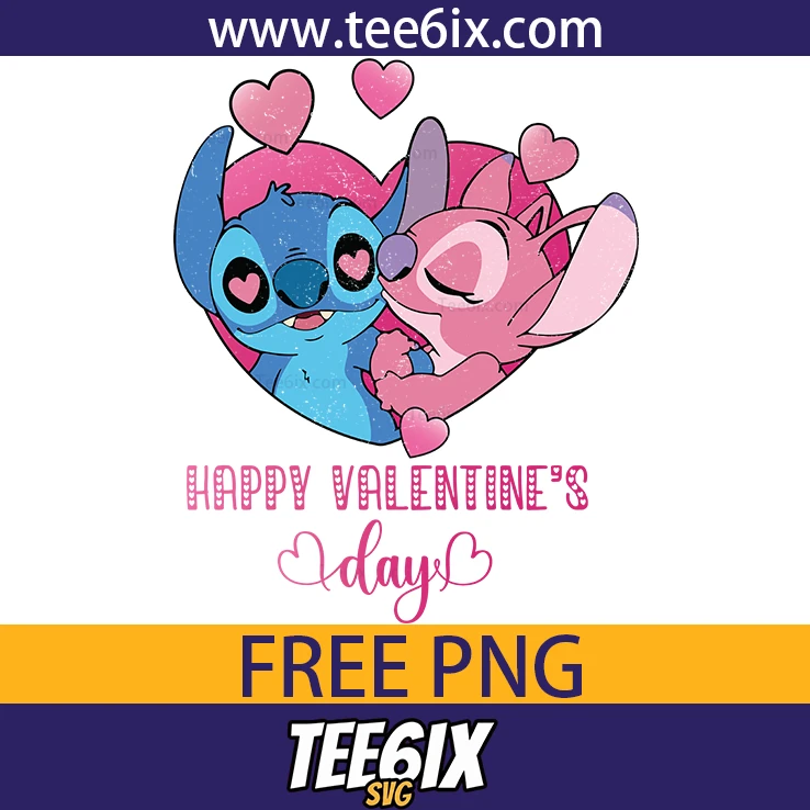 <p>  Celebrate love with our adorable Stitch and angel Valentine design!  </p>