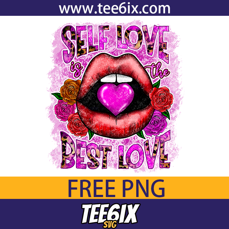 Lips with heart tongue